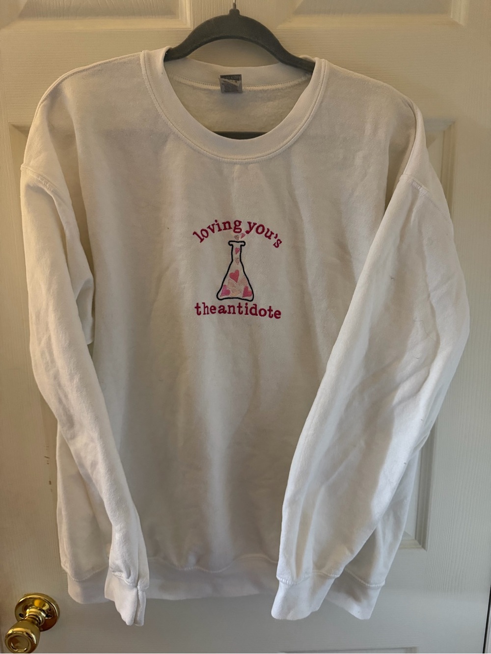 Harry Styles Golden “loving you’s the antidote” embroidered crewneck